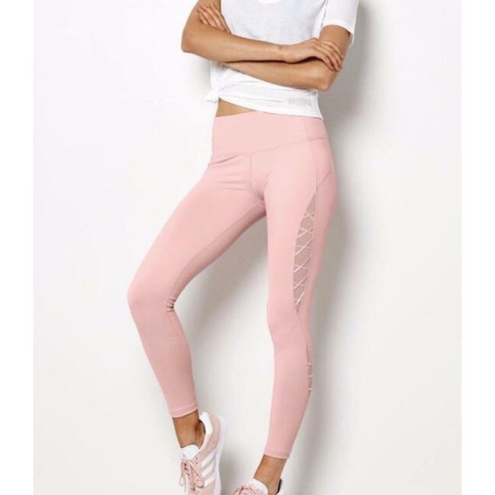 VSX KNOCKOUT Side Mesh Lace Up Ribbon Leggings